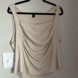 SHEIN Cream Draped Tank Top